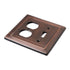 Architectural Combo Toggle / Duplex Light Switch Wall Plate - Antique Copper Finish